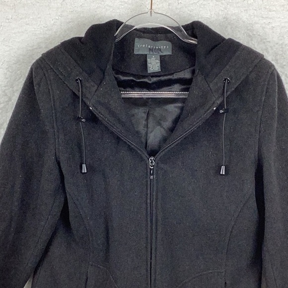Relativity Women’s Size Small Wool Blend Hooded Coat. - Picture 2 of 11